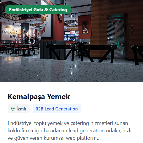 Ana Sayfa yemek firması web tasarım